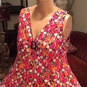 Right multi color flared dress retro 2x 1X SOLD